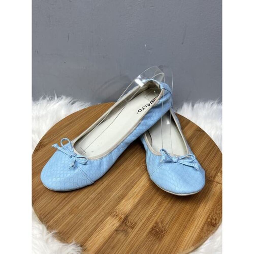 Rialto Sunnyside Shoes Womens size 11‎ blue textured bow slip on